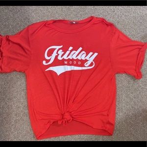 Friday mood tied t-shirt.